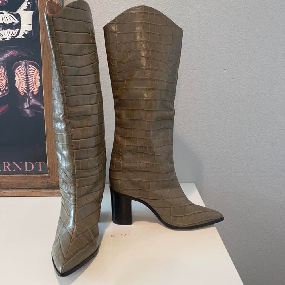 Schutz Analeah Crocodile Western Boot (Sold Out)